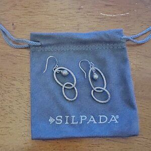 Retired Matte Silpada Silver Link Earrings W1755